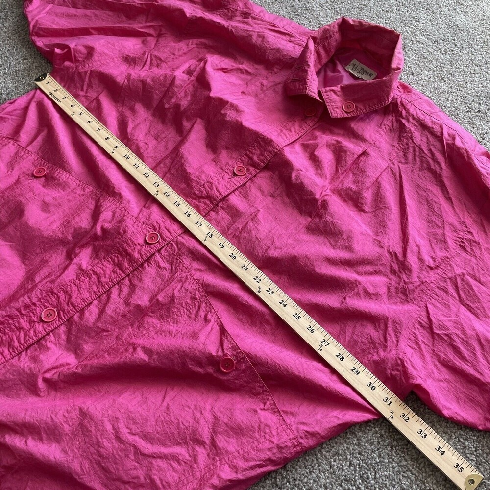 Vintage Windsor Bay Pink Windbreaker Jacket Womens One Size Fits All 80s Pockets - Picture 8 of 12